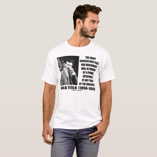 Nikola Tesla Power erreichbar irgendein T-Shirt (Vorne ganz)