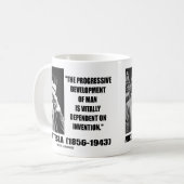 Nikola Tesla Progressive Entwicklung des Menschent Kaffeetasse (Vorderseite Links)