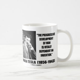 Nikola Tesla Progressive Entwicklung des Menschent Kaffeetasse