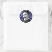 Nikola Tesla Runder Aufkleber (Tasche)