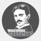 Nikola Tesla Runder Aufkleber (Vorderseite)