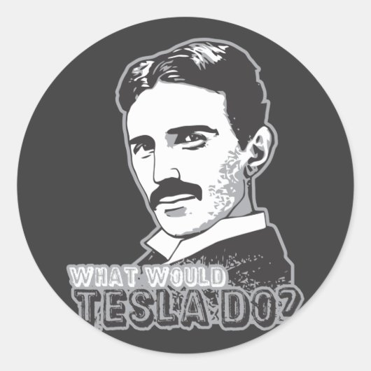 Nikola Tesla Runder Aufkleber (Vorderseite)