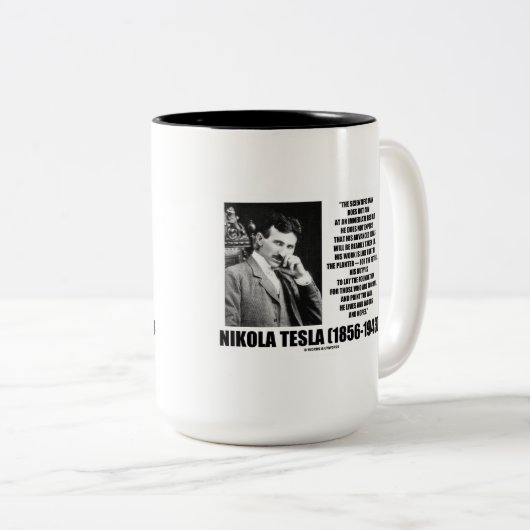 Nikola Tesla Scientific Man will nicht sofort Zweifarbige Tasse (VorderseiteRechts)
