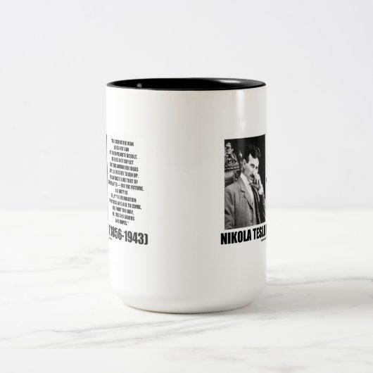 Nikola Tesla Scientific Man will nicht sofort Zweifarbige Tasse (Mittel)