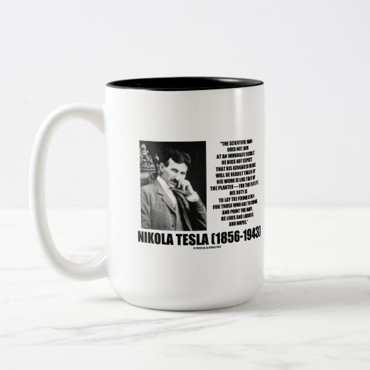 Nikola Tesla Scientific Man will nicht sofort Zweifarbige Tasse (Links)