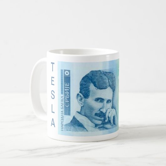 Nikola Tesla Serbian-Währungs-Tasse Kaffeetasse (Vorderseite Links)