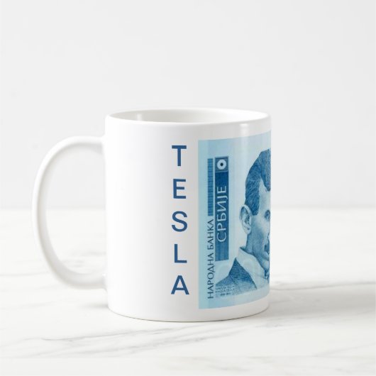 Nikola Tesla Serbian-Währungs-Tasse Kaffeetasse (Links)