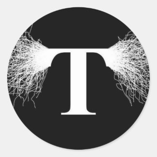 Nikola Tesla - Tesla Coil - Blitzlicht Runder Aufkleber