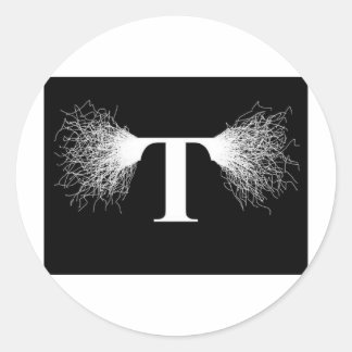 Nikola Tesla - Tesla Coil - Blitzlicht Runder Aufkleber