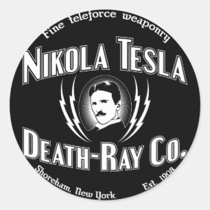 Nikola Tesla Tod-Strahl Co. Runder Aufkleber