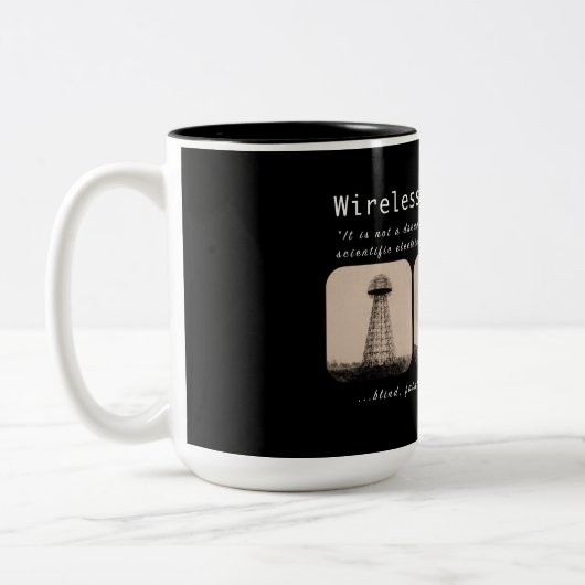 Nikola Tesla-Turm Zweifarbige Tasse (Links)
