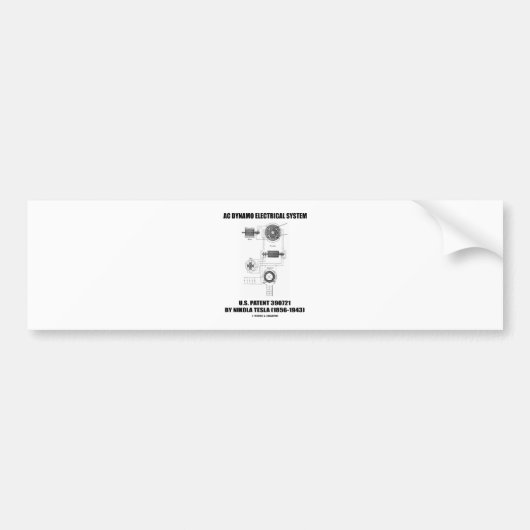Nikola Tesla Wechselstrom-Dynamo-elektrisches Autoaufkleber (Vorne)