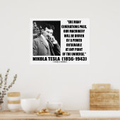Nikola Tesla wird unsere Maschine mit dem Power fa Poster (Küche)