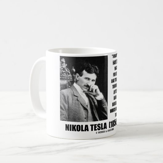Nikola Tesla-Wissenschaftler-Gleichung kein Kaffeetasse (Vorderseite Links)
