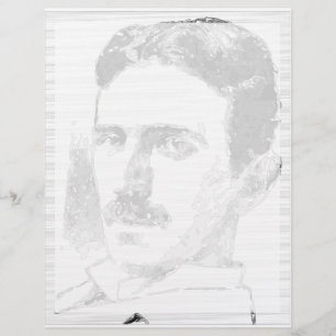 Nikola Tesla Zeichne in Schwarzweiß Briefbogen