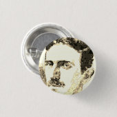 Nikola Tesla Zeichnete in Sepia Button (Vorne & Hinten)
