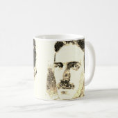 Nikola Tesla Zeichnete in Sepia Kaffeetasse (VorderseiteRechts)