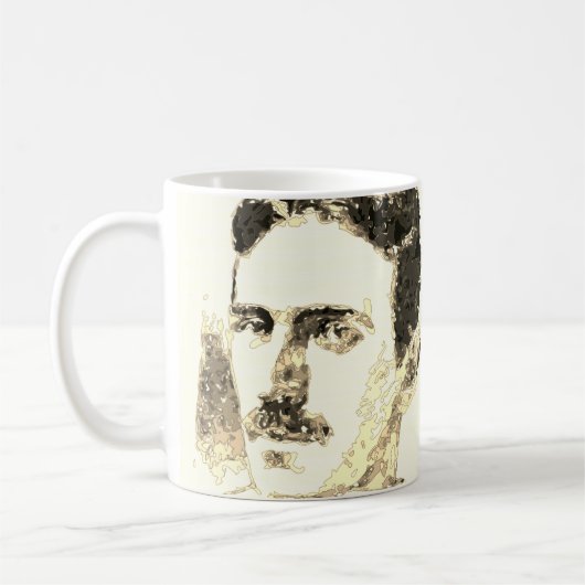 Nikola Tesla Zeichnete in Sepia Kaffeetasse (Links)