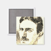 Nikola Tesla Zeichnete in Sepia Magnet (Vorderseite/Rückseite)