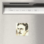 Nikola Tesla Zeichnete in Sepia Magnet (In Situ (Geschirrspüler))