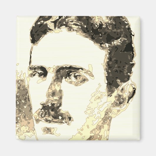 Nikola Tesla Zeichnete in Sepia Magnet (Vorne)