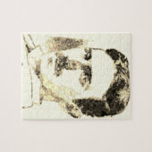 Nikola Tesla Zeichnete in Sepia Puzzle (Horizontal)