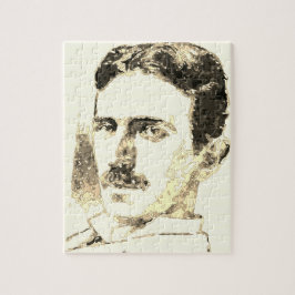 Nikola Tesla Zeichnete in Sepia Puzzle