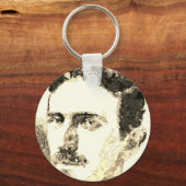 Nikola Tesla Zeichnete in Sepia Schlüsselanhänger (Rückseite)