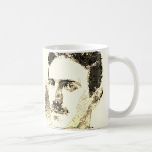 Nikola Tesla Zeichnung in Sepia Kaffeetasse