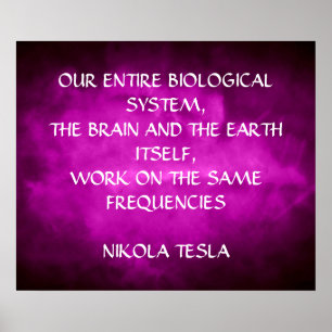 NIKOLA TESLA ZITAT - GLEICHE FREQUENZEN - POSTER