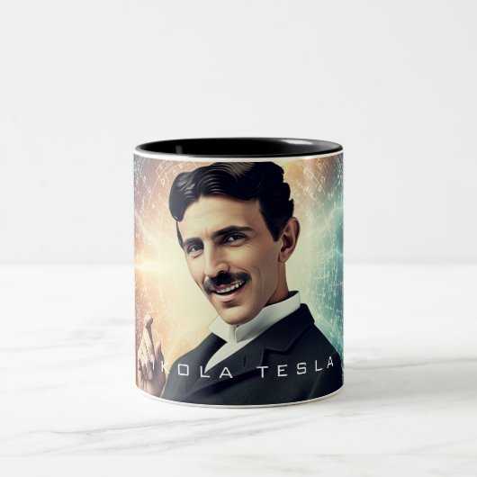 Nikola Tesla Zweifarbige Tasse (Mittel)