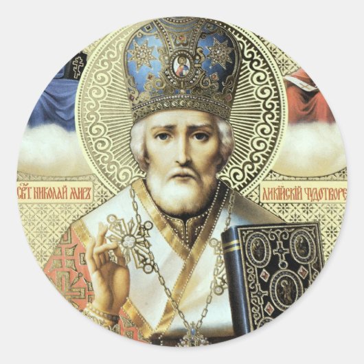 Nikolaos von Myra Runder Aufkleber (Vorderseite)