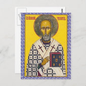 Nikolaus-Ikone Postkarte (Vorne/Hinten)