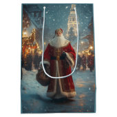 Nikolaus im festlichen Snowy Village Mittlere Geschenktüte (Rückseite)