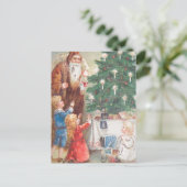 Nikolaus in Brown Anzug mit Kindern Postkarte (Stehend Vorderseite)