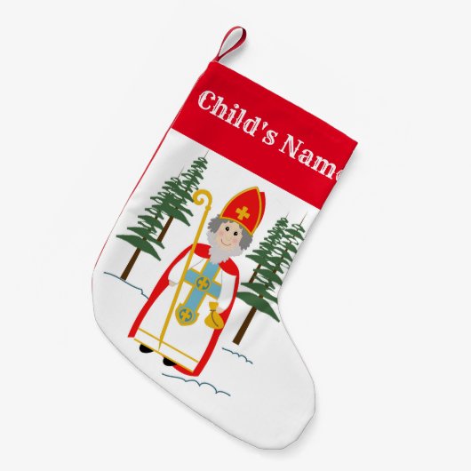 Nikolaus-Individuelle Name Kleiner Weihnachtsstrumpf (Vorderansicht (hängend))