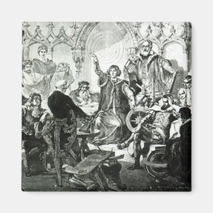 Nikolaus Kopernikus, der seine Theorie erklärt Magnet