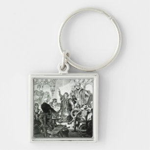 Nikolaus Kopernikus, der seine Theorie erklärt Schlüsselanhänger