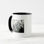 Nikolaus Kopernikus, der seine Theorie erklärt Tasse (Vorderseite Links)