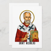 Nikolaus-Orthodoxe Heilige Ikone Einladung (Vorne/Hinten)