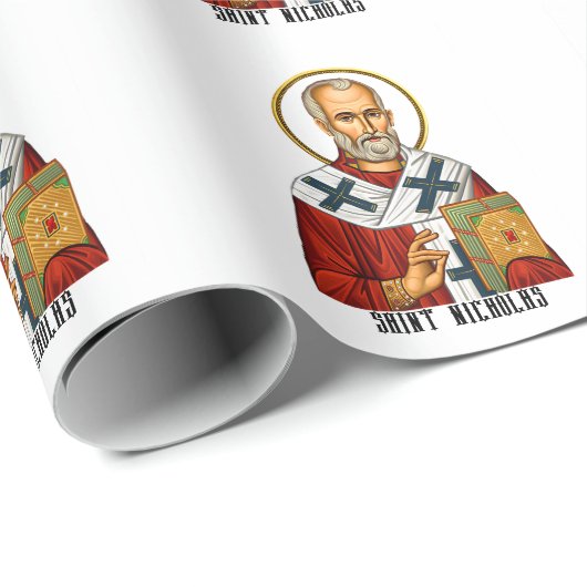 Nikolaus-Orthodoxe Heilige Ikone Geschenkpapier (Rolleneckpunkt)