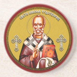 Nikolaus-Orthodoxe Ikone 01 Getränkeuntersetzer