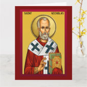 Nikolaus-Orthodoxe Ikone 09 Karte (Gelbe Blume)