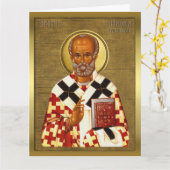 Nikolaus-Orthodoxe Ikone 10 Karte (Gelbe Blume)