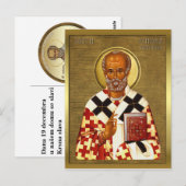 Nikolaus-Orthodoxe Ikone 10 Postkarte (Vorne/Hinten)