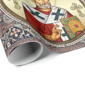Nikolaus-Orthodoxe Ikone Geschenkpapier (Rolleneckpunkt)