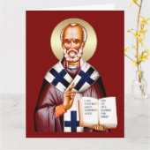 Nikolaus-Orthodoxe Ikone Karte (Gelbe Blume)