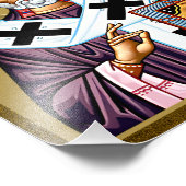 Nikolaus-Orthodoxe Ikone, Serbisch 01 Fotodruck (Ecke)