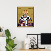 Nikolaus-Orthodoxe Ikone, Serbisch 01 Poster (Heimbüro)