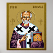Nikolaus-Orthodoxe Ikone, Serbisch 01 Poster (Vorne)